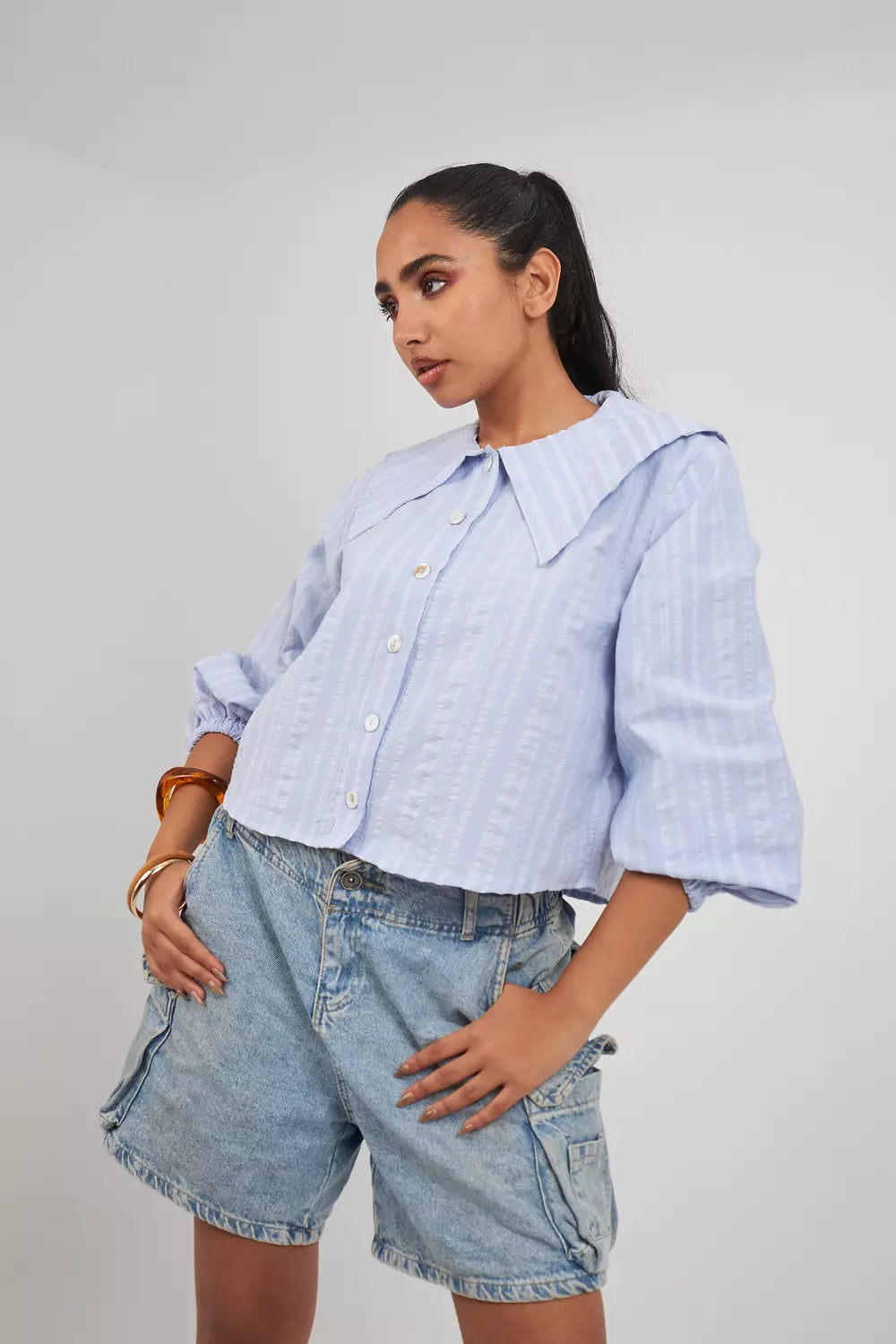 The Gelato Stripes Pan Collar Shirt