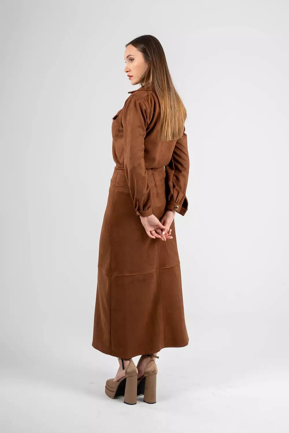 Luxe Suede Midi Skirt