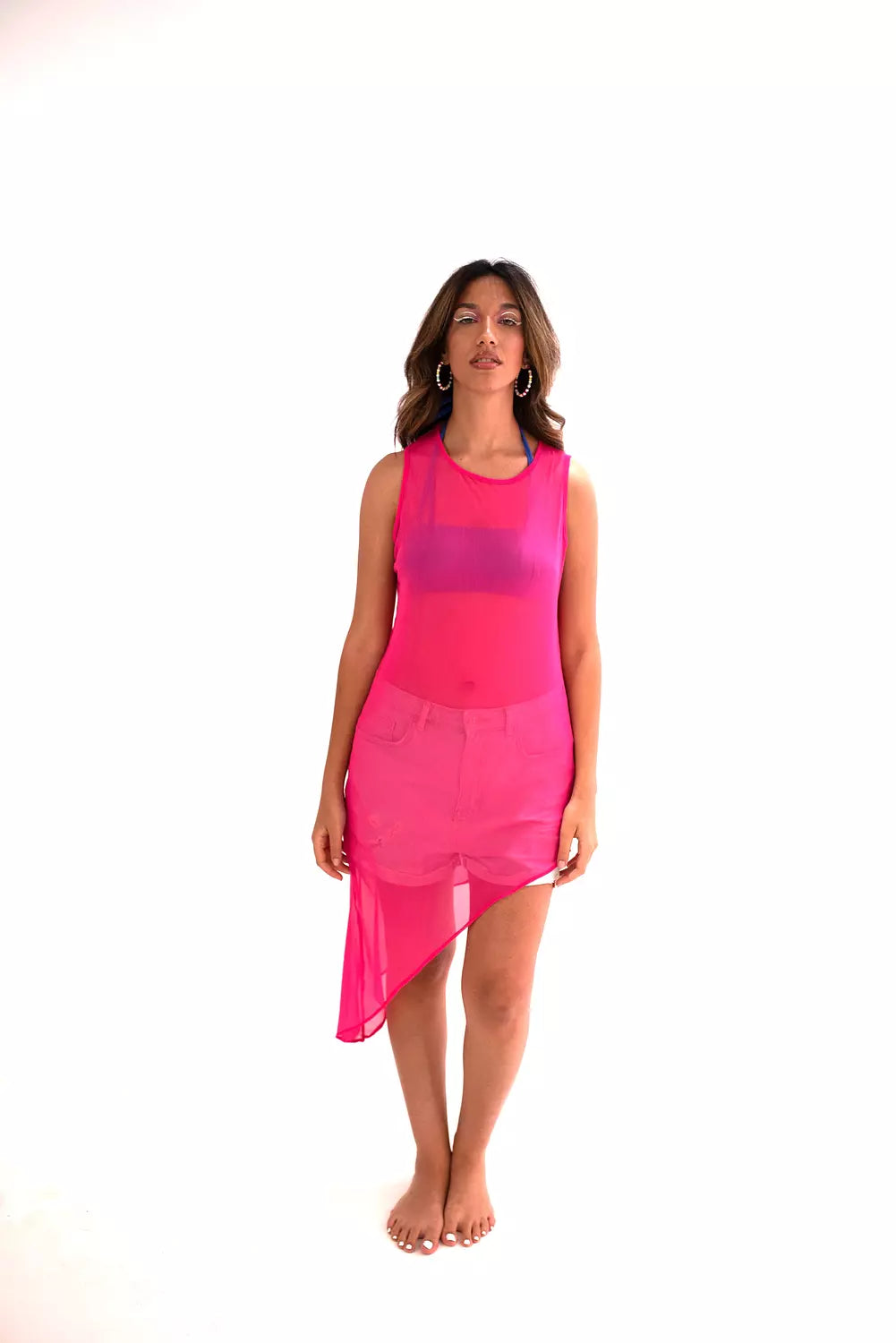 Diagonaled beach cover-up