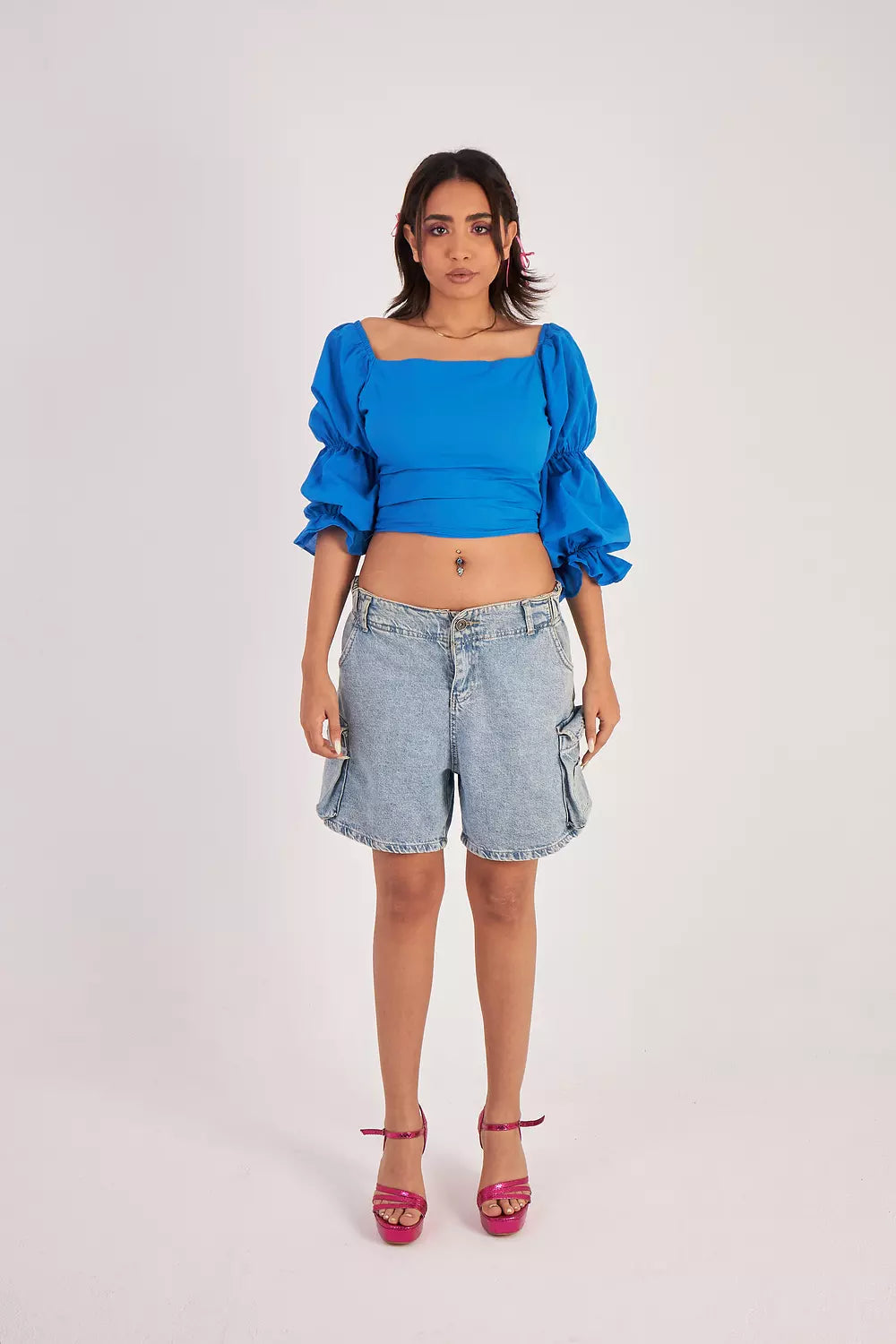 Bubble Bound Square Neck Top