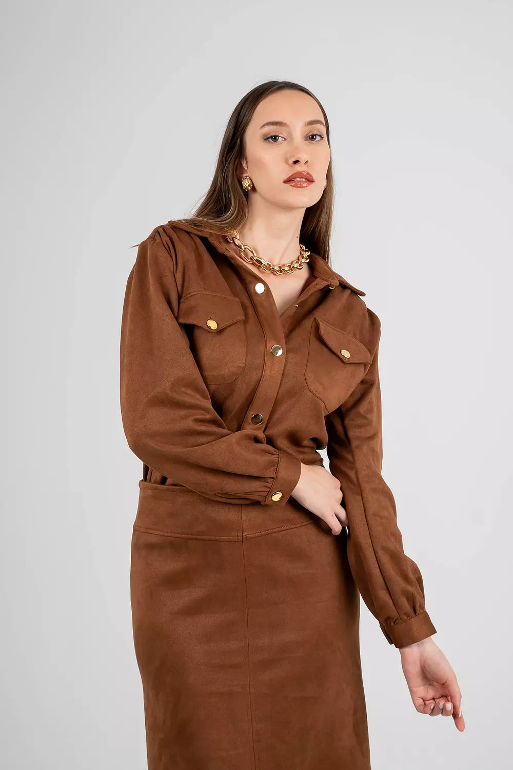 Luxe Suede Oversized Shirt