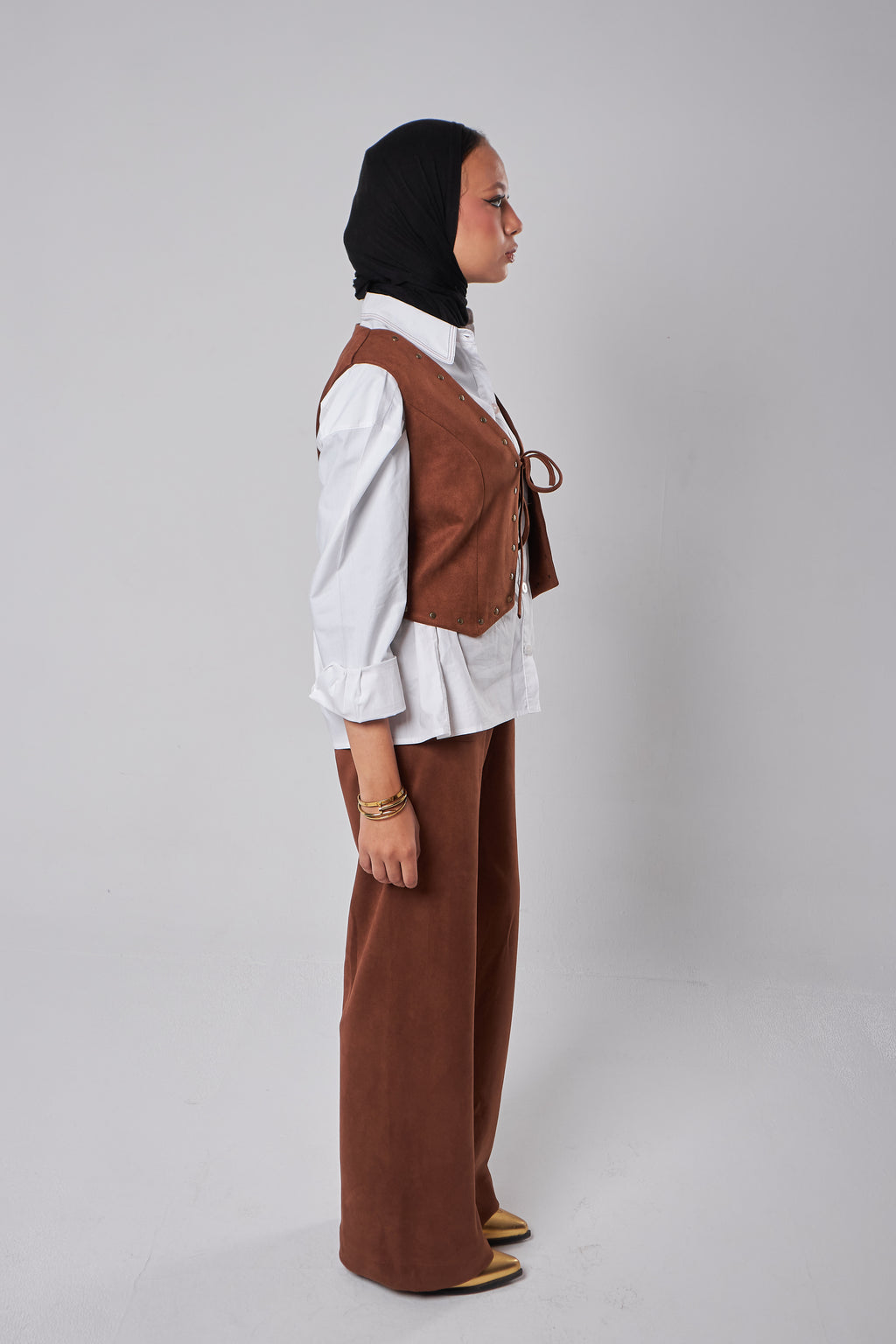 Luxe Suede Oxide-Stud Vest