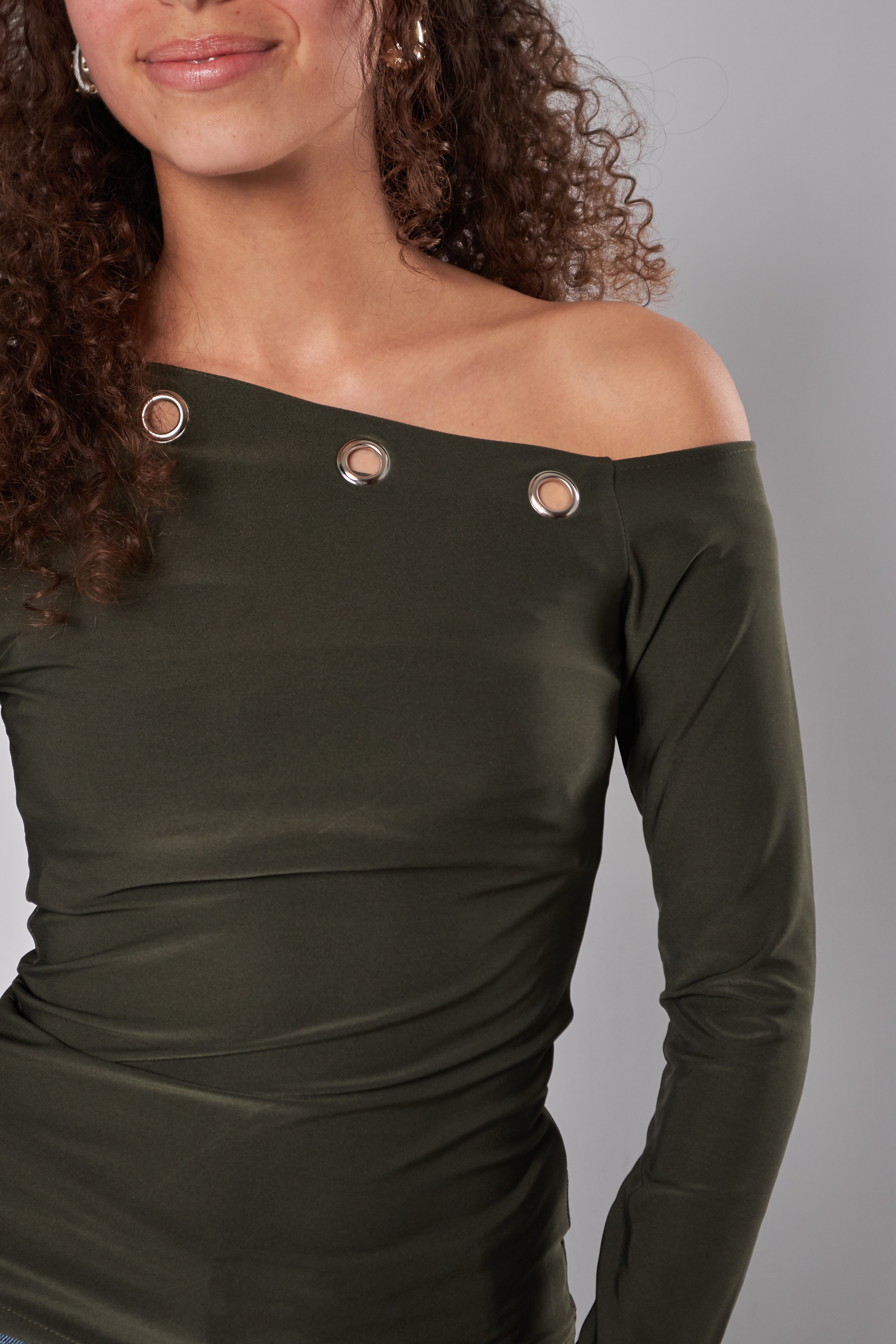 Asymmetric Off-Shoulder Ring Top