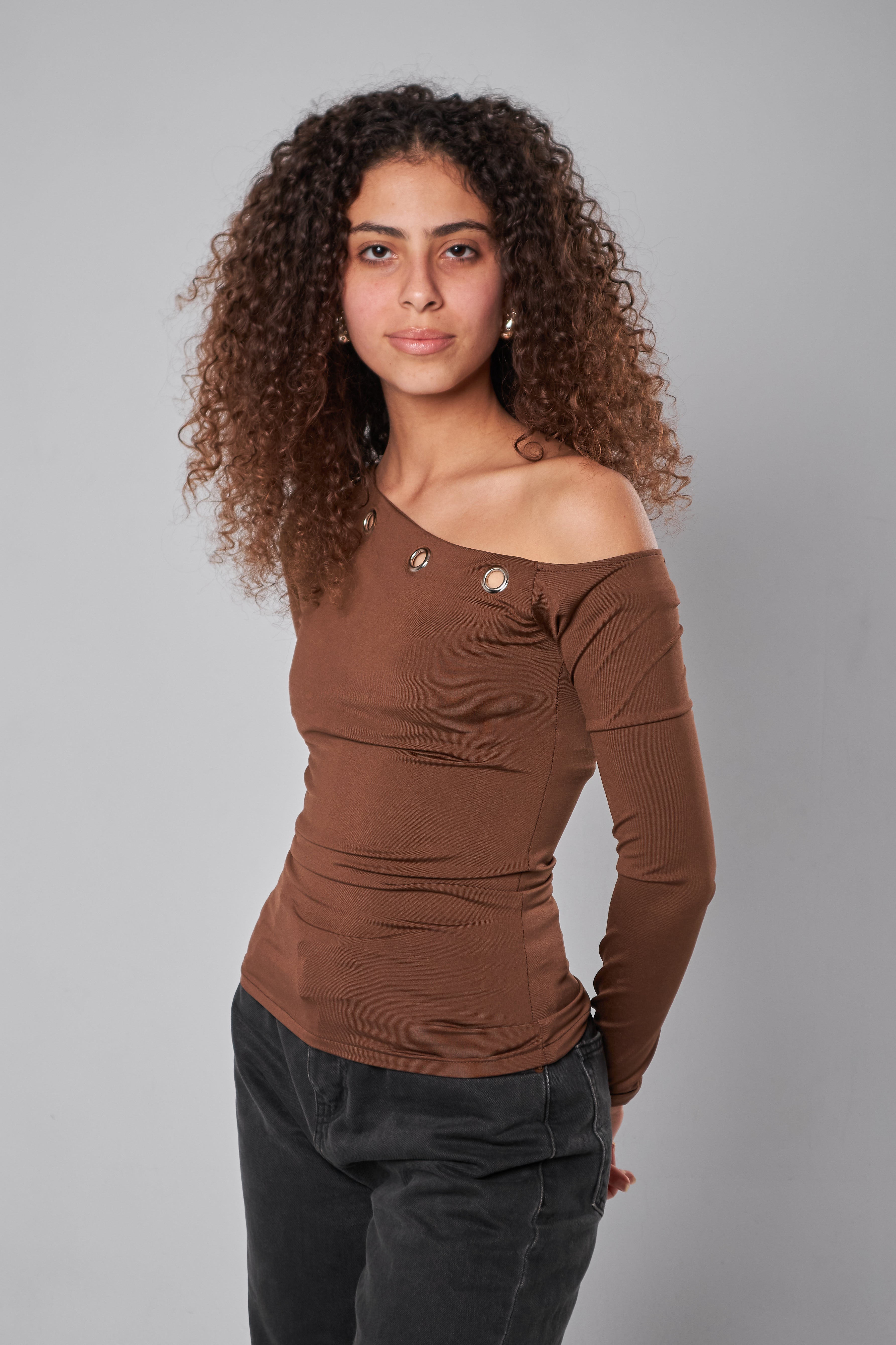 Asymmetric Off-Shoulder Ring Top