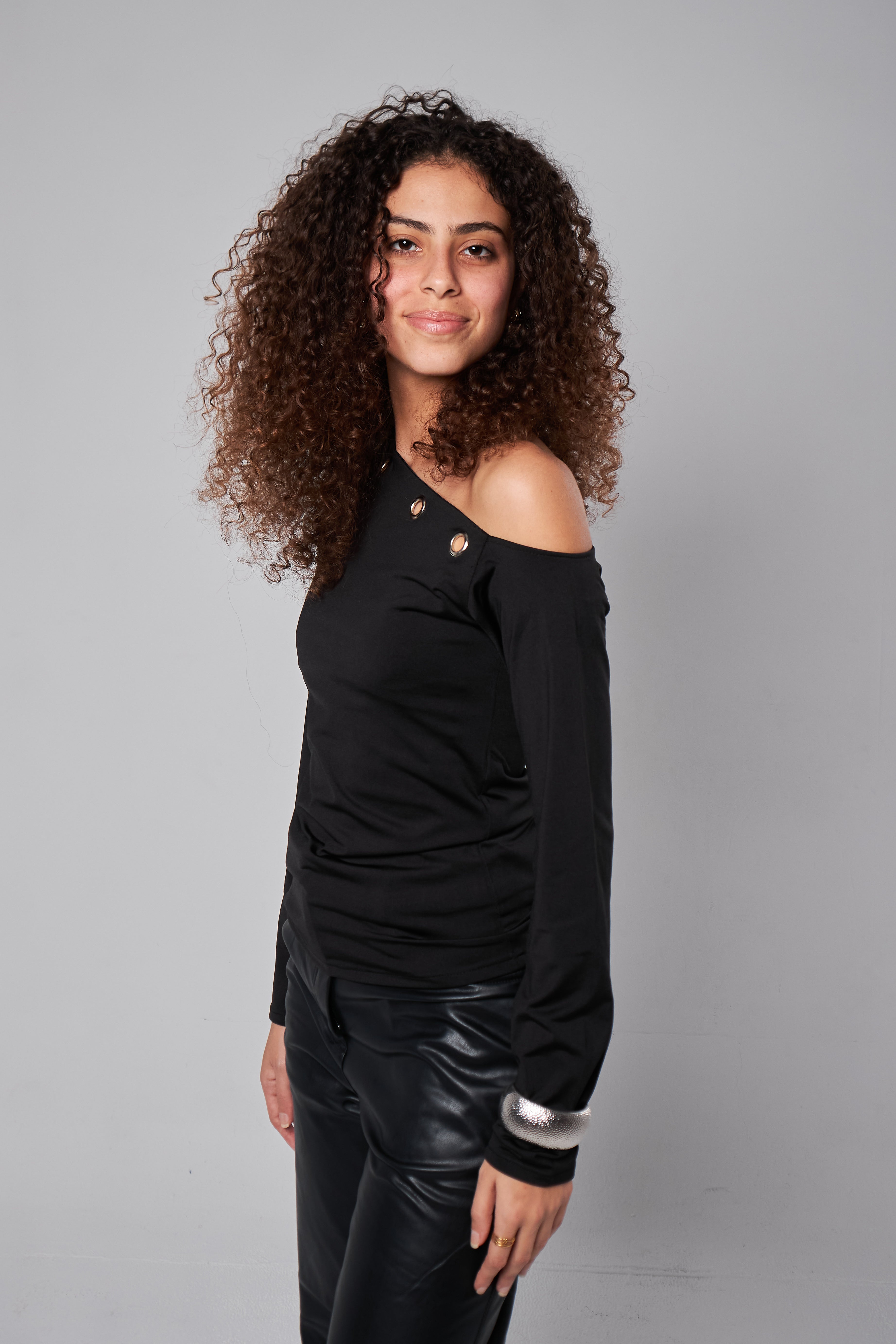 Asymmetric Off-Shoulder Ring Top