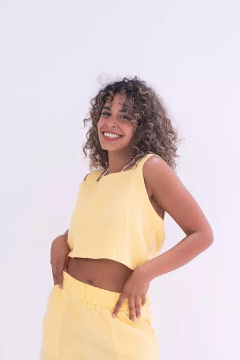 oversized bubble crop top