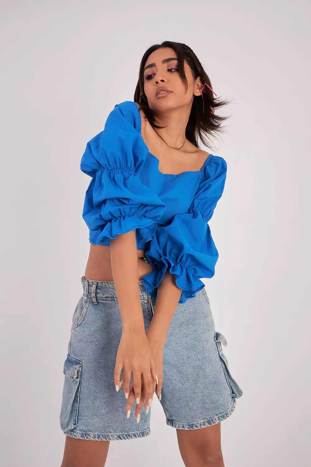 Bubble Bound Square Neck Top