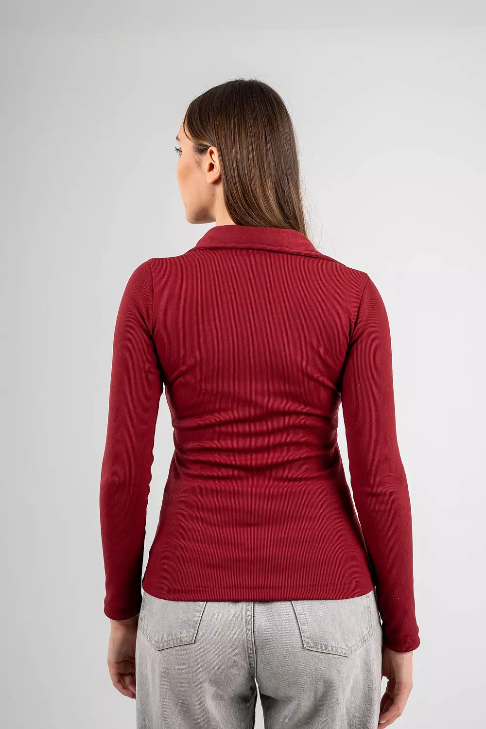 V-Neck Ribbed Top