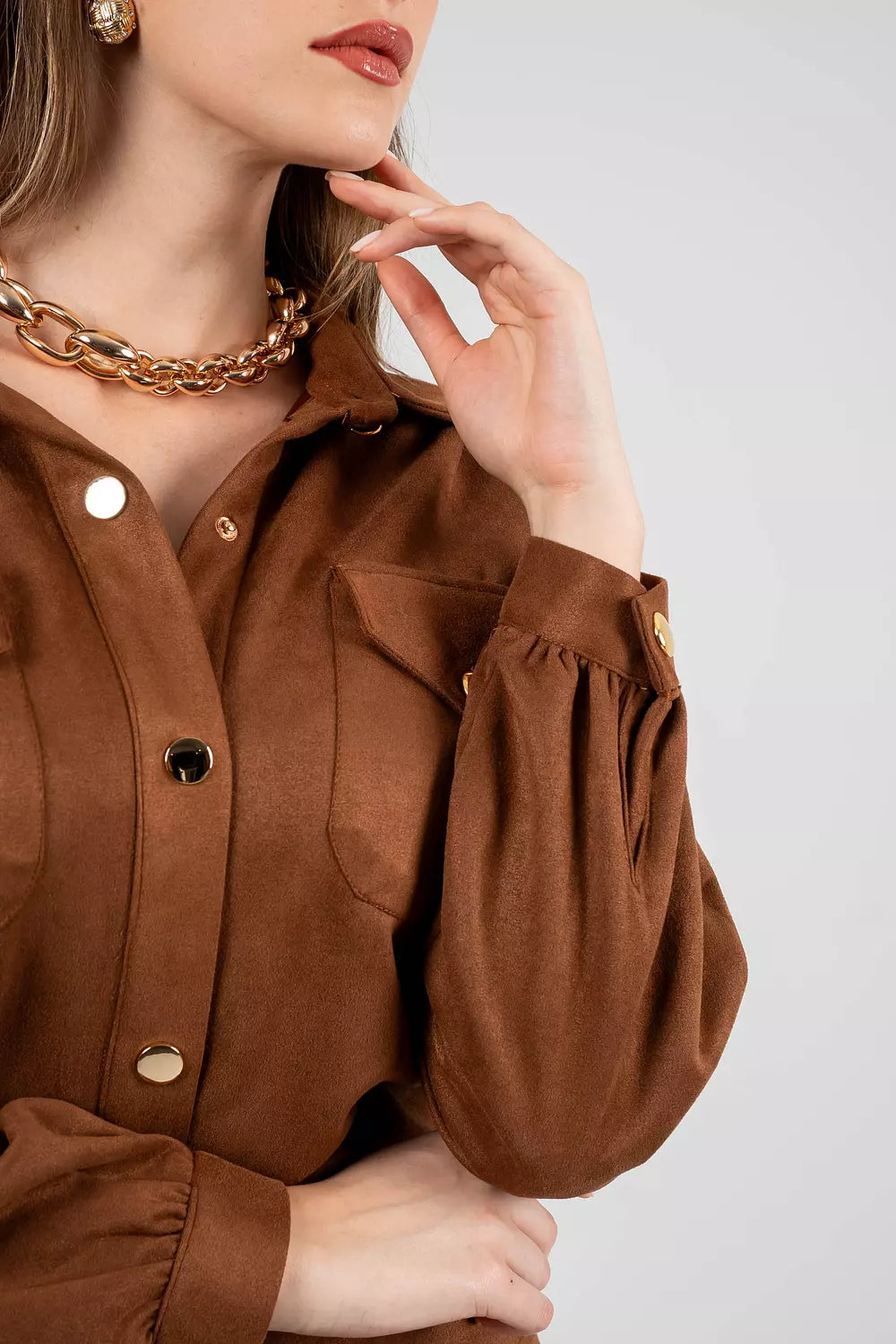 Luxe Suede Oversized Shirt