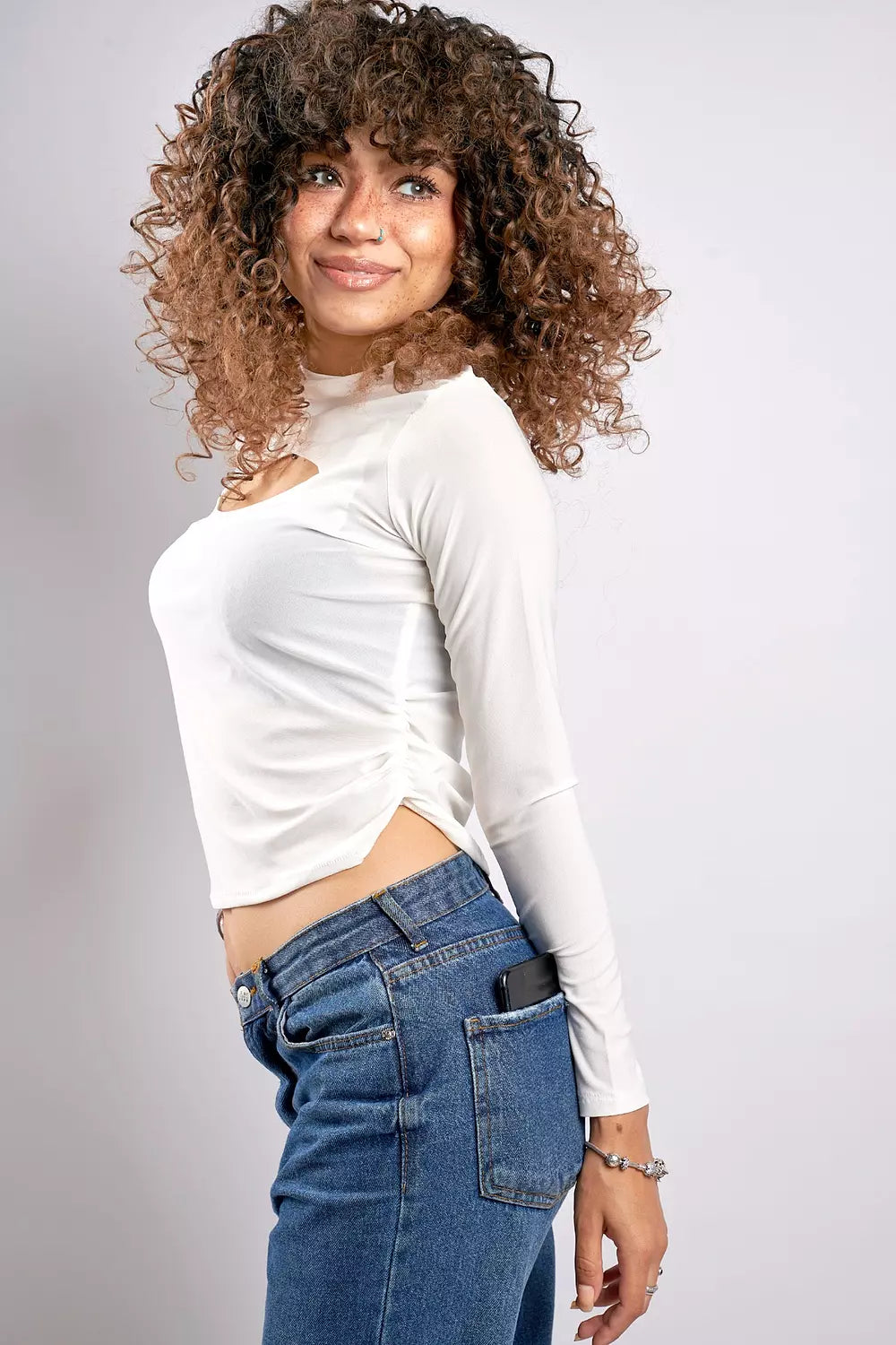 Cutout Ruched Top