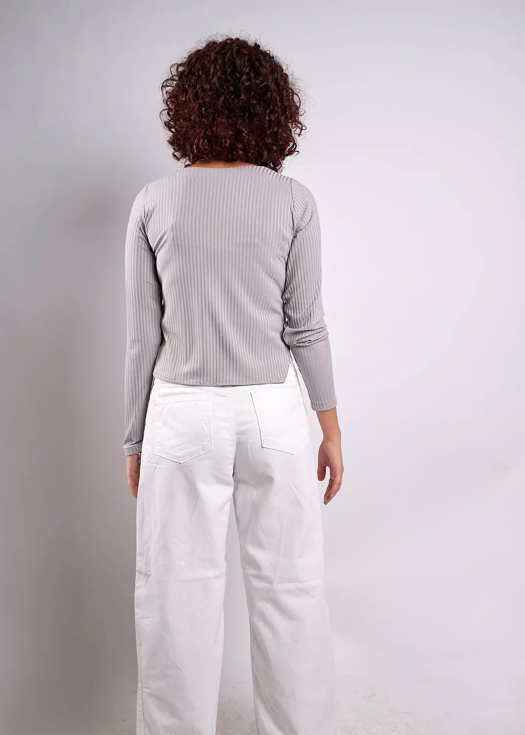 squared-neck basic ribbed top