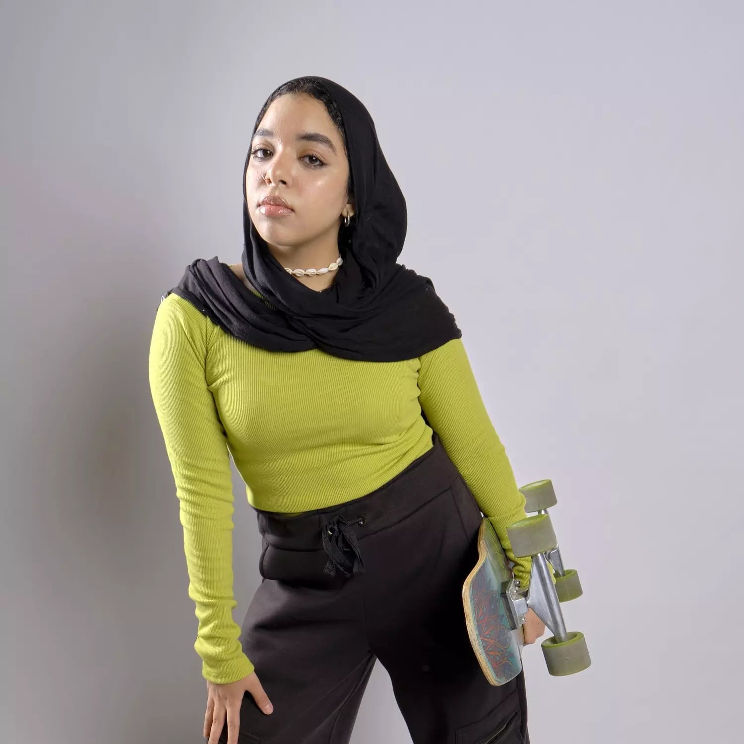 Crew neck basic ribbed top