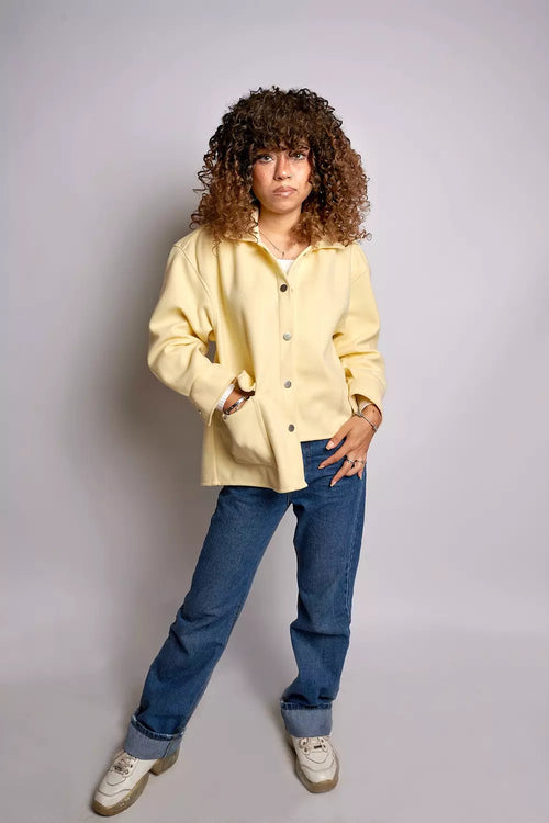 Assymetric Wool Snap Jacket