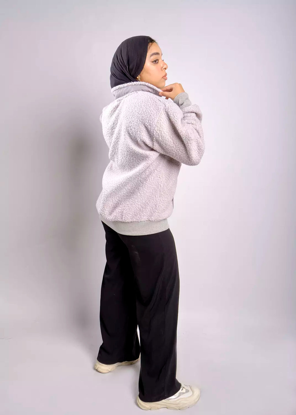 oversize half-zipped  sweatshirt