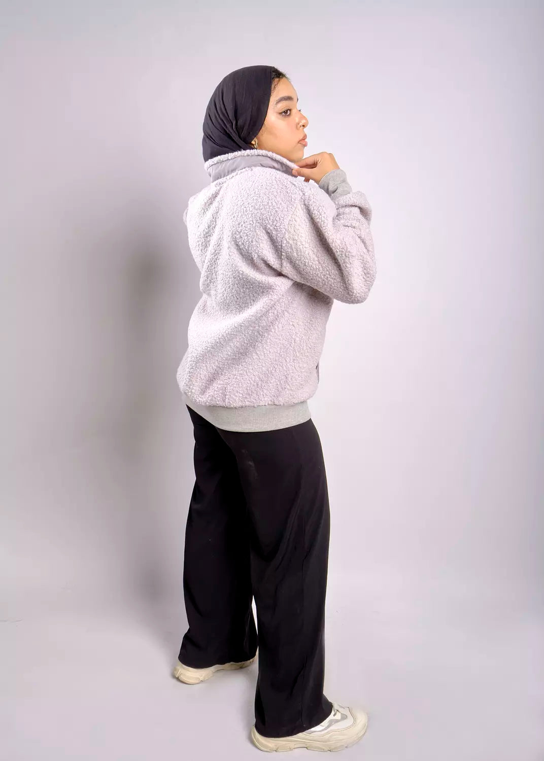 oversize half-zipped  sweatshirt