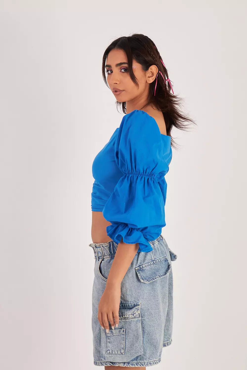 Bubble Bound Square Neck Top