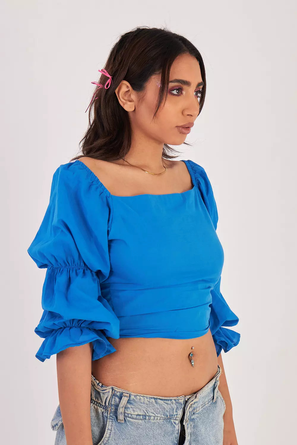 Bubble Bound Square Neck Top