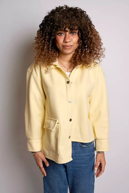 Assymetric Wool Snap Jacket