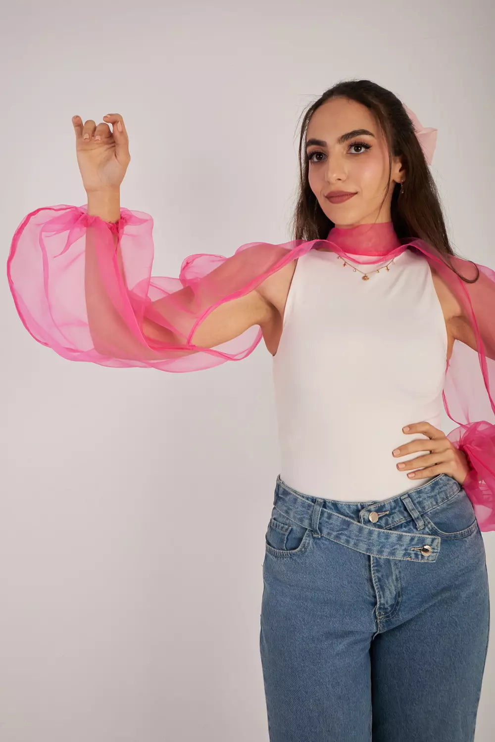 Sheer Delight Bow Tie Sleeves